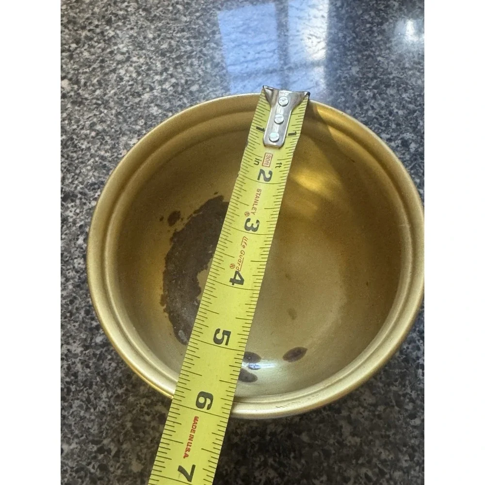 Vintage Brass trinket candy dish planter‎ plant pot vase copper detail